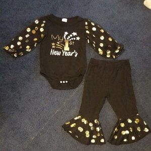 Black and Gold New Year's Kids Costume